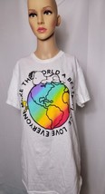 Peanuts Snoopy Woodstock Womens Shirt Make The World  Better Place Rainbow Love - £11.01 GBP