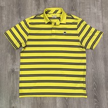 Under Armour HeatGear Mens Polo XL Loose Yellow/Gray Striped w/ Golf Cou... - $26.43