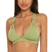 Becca Rebecca Virtue Sage Green Halter Bikini Top Skylar Ring Size M New - $49.45