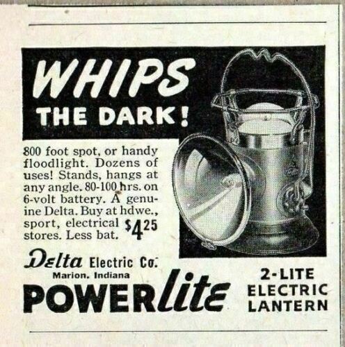 1948 Print Ad Delta PowerLite 2-Way Electric Lanterns Marion,Indiana - $8.24