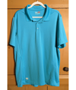 FILA Sport Golf Athletic Fit Turquoise Blue Mens Size XL Polo Shirt Short Sleeve - $13.54