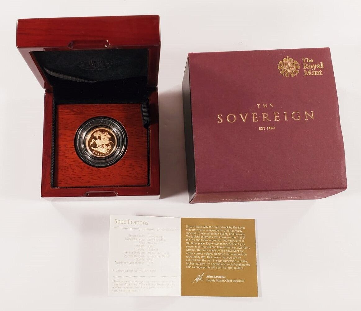 Primary image for 2018 Royal Mint Half Sovereign Gold Proof w/ Original Box and CoA