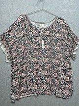 Max Studio Floral Tunic Blouse Womens Plus 3X Beach Boho Causal Cottagecore - $38.88