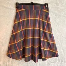 ModCloth Tartan Navy Plaid lined Midi Skirt size Medium - $26.99