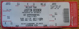 Justin Bieber Full Ticket Ottawa Canada 2013 Believe Tour Vintage Collec... - £6.84 GBP