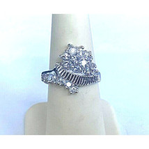 925 STERLING SILVER CZ COCKTAIL RING SIZE 6 SKY - $43.76