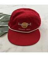 Vintage 80s Sooner Hard Rock Oklahoma Corduroy Hat One Size Red Embroidered - $33.83 CAD