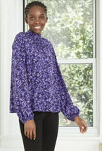 NWT Women&#39;s A New Day L/S Floral Print Tie Back Blouse Top Sz XXL - £17.90 GBP