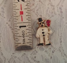 Vintage Enamel Snowman Brooch or Pin for Winter or Christmas FREE SHIPPING - £7.41 GBP
