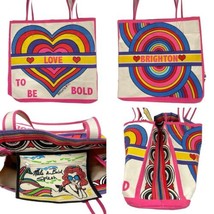 Brighton Rainbow Bright Bold Retro Psych Pop Art Tote Bag Thick Canvas 60s Love - £30.76 GBP