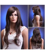 (WG-ZL174-2T33) Long Wave Hair Wig, Dark brown color. - $25.69