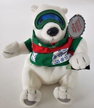 1997 Collectible Coca-Cola Brand Bean Bag Plush - Polar Bear In Ski Googles - £10.66 GBP