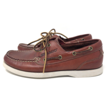 Sebago Caravel Casual Leather Boat Shoes Mens Sz 7 Docksides Dark Red Mo... - $44.45