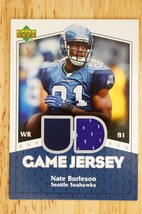 2007 Upper Deck UD Game Jersey Nate Burleson UDGJ-NB Seattle Seahawks Patch - £3.86 GBP