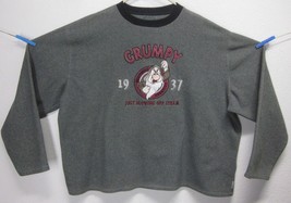 Disney Store Adult &quot;GRUMPY&quot; (2XL) Gray Polyester Fleece Sweatshirt Sewn ... - £17.49 GBP