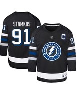 Steven Stamkos #91 Lightning Men&#39;s Black Replica Hockey Jersey - £47.78 GBP