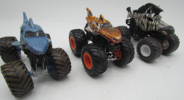 Lot Of 3 Hot Wheels Monster Jam/Diecast Plastic Trucks Toys  1/64 Scale ... - $11.99