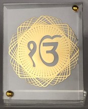Gold Plated Ek Onkar Photo Frame/Stand/Table Top/Car Dashboard/Sikh Reli... - $36.22