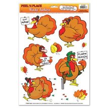 Wacky Turkeys Peel &#39;N Place (5 leaves included) Party Accessory  (1 count) (5/Sh - £2.02 GBP