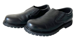 Skechers Work Black Leather Loafers Relaxed Fit Memory Foam Slip Resistant-Sz 15 - £30.42 GBP