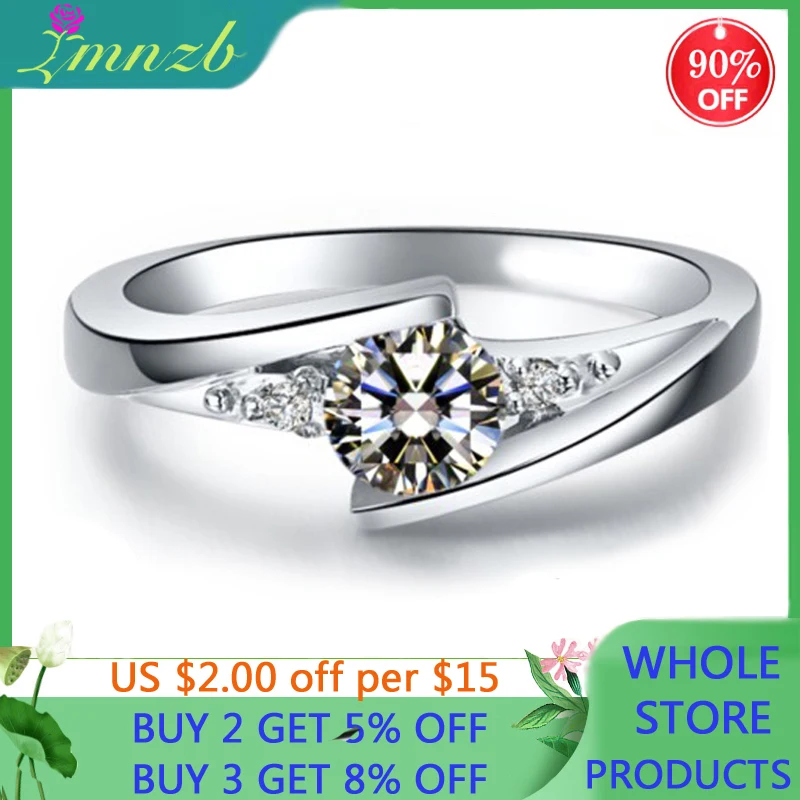 Free Sent Credentials Real Tibetan Silver 0.75ct CZ Zircon Rings For Women Party - £12.86 GBP