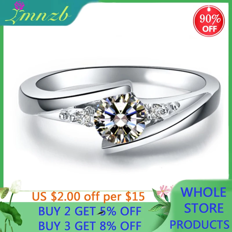  credentials real tibetan silver 0 75ct cz zircon rings for women party elegant wedding thumb200