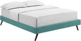 Teal Modway Loryn Upholstered Full Platform Bed Frame With Wood Slat Sup... - $111.97