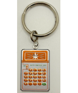 Vintage Silver Tone Orange Calculator Keychain B-10 - £10.17 GBP