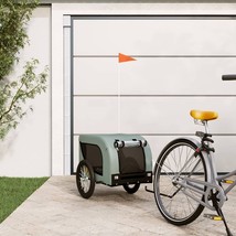 vidaXL Pet Bike Trailer Gray and Black Oxford Fabric, Iron, PVC - $3,872.40 MXN