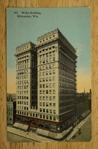 Vintage Souvenir Travel Postcard 1912 Cancel Wells Building Milwaukee Wisconsin - £4.32 GBP