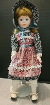 1989 Heritage Mint Ltd Collectible Porcelain Doll With Prairie Dress &amp; Hat - £16.94 GBP