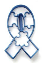 Autism Awareness Ribbon Shape with Puzzles Cookie Cutter Made in USA PR4412 - £3.18 GBP