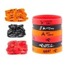 Dirt Bike Silicone Rubber Bracelets For Kids Birthday Party (48 Pack) - £18.75 GBP