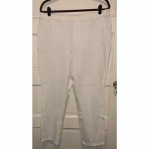 Isaac Mizrahi Live Pants White Stretchy Straight Leg Size 18 (Approx 34x27) - $13.84