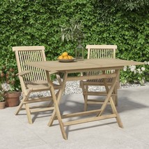 vidaXL Folding Garden Table Grey Solid teak wood Medium Foldable - $210.27