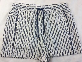 Anthropologie Womens Shorts M Blue Embroidered  White Cotton Viscose - $22.76