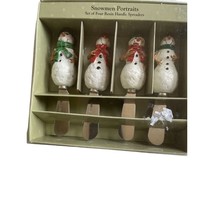 Sakura Snowmen Potriats Set of 4 Resin Handle Spreaders Fiddlestix Chris... - $12.86