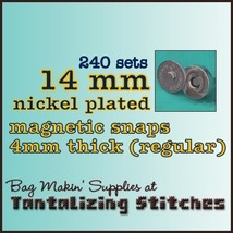 240 Nickel 14 mm Regular Magnetic Snap Closures - £43.73 GBP