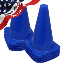 9&quot; Tall BLUE CONES Sports Training Safety Cone Qty 12 - £26.77 GBP