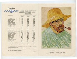 KLM Postcard Price List Beer Whisky Cigarettes Van Gogh Cover 1950&#39;s - £22.21 GBP