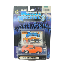 2002 Funline Muscle Machines 01-54 69 Chevrolet Chevelle Orange 1:64 Die... - £11.26 GBP