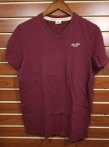 Men&#39;s Hollister by Abercrombie &amp; Fitch V-Neck T-shirt Dark Red MED - $7.91