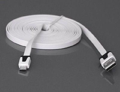 3 Meters Flat Micro USB Data Sync Charge Cable - White - For Various Cell - $10.00