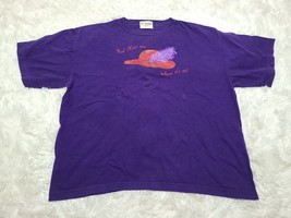 Morning Sun &quot;Red Hats Are Where Its At&quot; Boxy* Shirt Purple USA Glitter Vintage - £6.22 GBP