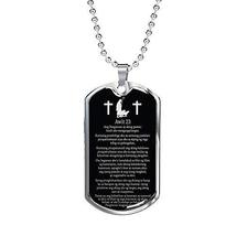Express Your Love Gifts Lord&#39;s Prayer Filipino Awit 23 Dog Tag Stainless Steel o - £42.77 GBP