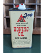 Nearly Full Vintage 4 Oz HONING OIL Can ~ Indian Mountain Whetstones Ark... - £11.74 GBP