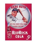 Babe Ruth Red Rock Cola Ad Tin Sign Reproduction, NEW UNUSED - £4.73 GBP