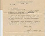 1946 War Department Happiness and Well Being Letter &amp; Envelope  - $27.72