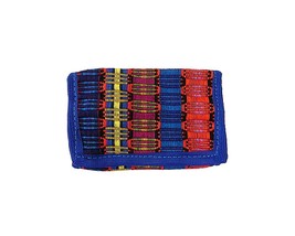 Mia Jewel Shop Multicolored Woven Striped Slim Soft Trifold Wallet Coin Purse wi - £10.89 GBP