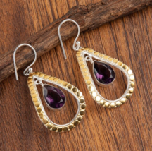 African Amethyst Gemstone 925 Silver Earring Handmade Jewelry Earring - £9.00 GBP